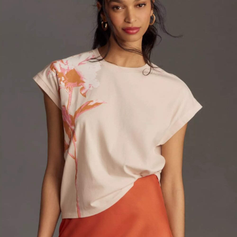 Anthropologie Floral Muscle Tee - Size Small - Picture 2 of 7